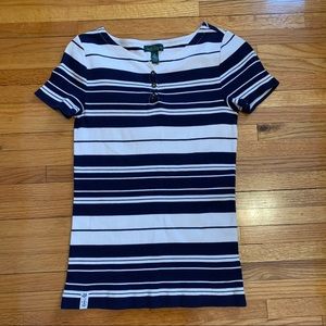 Lauren Jeans Co by Ralph Lauren Nautical Stripe Ribbed Top